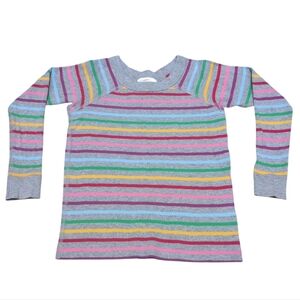 Hanna Andersson Pajama Shirt Gray And Multi Color Stripes